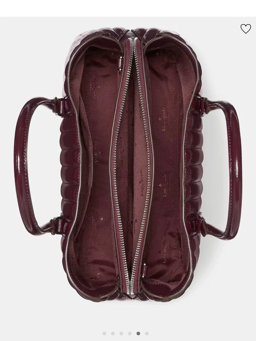 Kate Spade New York Thompson Street Shiny Quilted Satchel Bag Burgundy